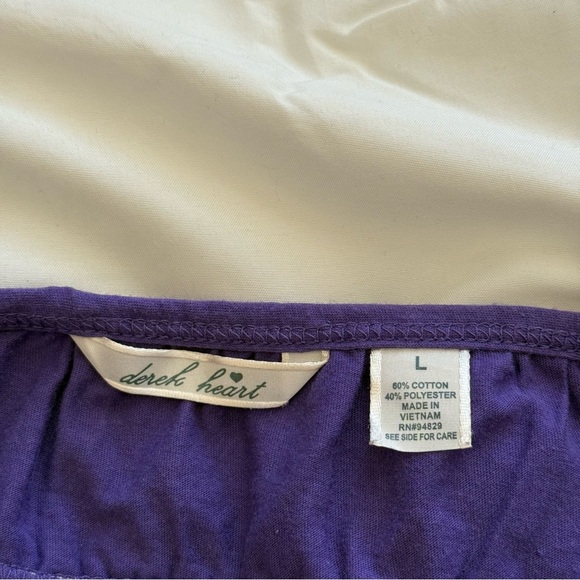 Y2K Vintage Babydoll Cami Tank Top Purple Ruffle Padded Women’s Shirt Large - Picture 3 of 5